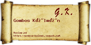 Gombos Kálmán névjegykártya