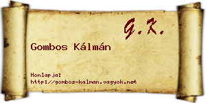Gombos Kálmán névjegykártya
